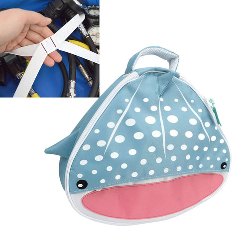 Regulator Dive Bag With Massive Capacity And Foam Padding For Safe Travel Easy Carry Design Two Way Zippers Blue Whale Shark Pattern