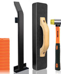 Beefy Pro Grade 4 In 1 Laminate And Vinyl Flooring Installation Kit with heavy tapping block, pull bar, spacers, rubber mallet.
