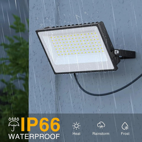 Ultra Bright 120W Outdoor LED Flood Lights Heavy Duty 12000 Lumens Plug In Work Light Daylight White IP66 Waterproof Security