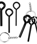 8 Piece Allen Wrench Keychain Set With Black Metal Hex Keys in 1/8 Inch, 5/32 Inch and 7/32 Inch