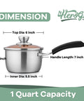 1 Qt Stainless Steel Saucepan With Lid For Gas And Electric Stoves Camping And Travel Healthier Cooking No Cap Rust Free 18 10 Nonreactive Pot Heats Fast And Even Durable No Toxic Coatings