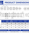 Diagram of Roller Chain Size 80 1 Inch Pitch 10 Foot Length Carbon Steel Drive Chain With Four Connecting Links Industrial Grade