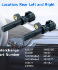 Premium Grade Rear Abs Wheel Speed Sensor Left And Right Pair Designed For Dodge Ram 1500 2500 Durango 2007 2012, image showing sensors with part numbers.