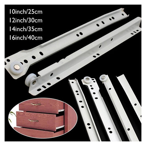 Ultra Quiet Furniture Pulley Kit For Two Section Cabinets With Keyboard Roller, Table Chute, 16 Inch 40 CM Compatible slides