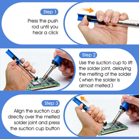 Using Desoldering Pump With Vacuum And 3 Desoldering Guns Pack for fast, clean solder removal from circuit boards step-by-step guide.