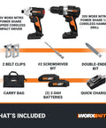 Nitro 20V Brushless Drill Driver And Impact Driver Combo With One Half Inch Drill One Quarter Inch Impact Compact Cordless Set layout
