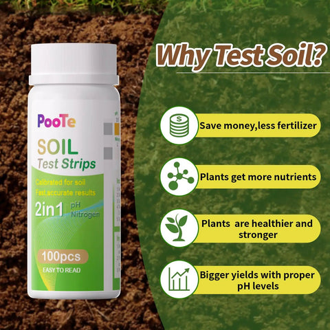 Two In One Soil pH And Nitrogen Test Kit With Test Tubes For Garden Lawns And Yards 100 Pack Pro Grade Soil Tester Bottle and Benefits