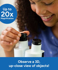 Beginner Stereo Microscope For Kids Eight To Twelve, Electronic Stereoscope Viewer Easy To Use With Specimens, kid using 20x binocular microscope