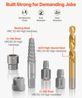 Smooth Operator 65 Piece Bolt Extractor Kit And Screw Removal Set With Left Hand Drill Bits showing various drill bits and extractor sizes.