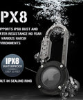 AirTag Holder With 3 Digit Combination Lock Protective Case With Metal Carabiner Anti Theft Lock underwater showing IPX8 rating