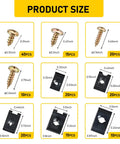 170 Piece Car Screw And U Clip Kit showing various sizes and quantities of metal fasteners for dash panels, interior, and engine work