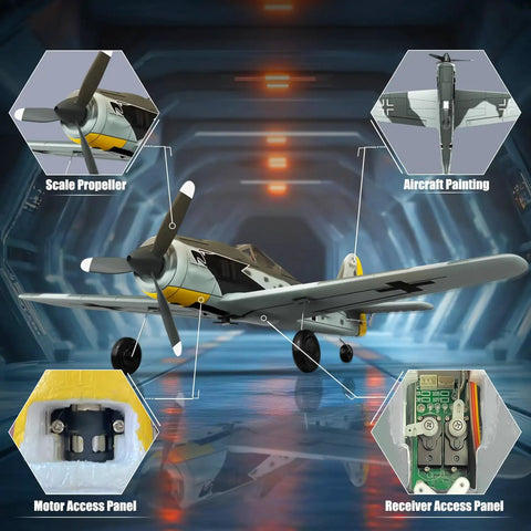 FW190 Fighter Remote Control RC Plane Dope Stability For Beginners And Pros 4CH RTF Airplane with highlighted features