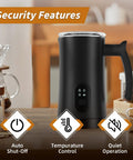 4 In 1 Electric Milk Frother And Steamer For Hot And Cold Foam 11 Oz Capacity Makes Latte Cappuccino And Hot Chocolate At Home With One Button Operation Black