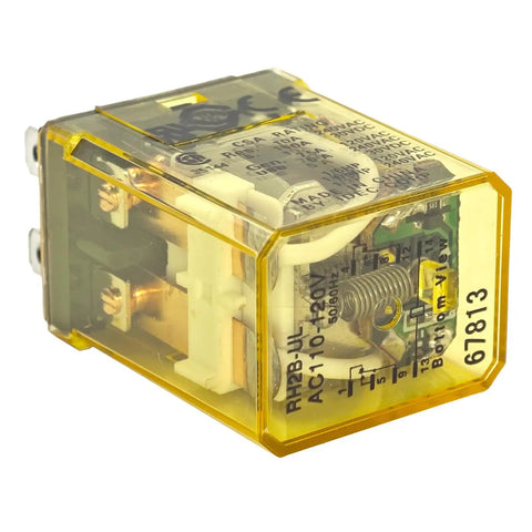 Power Relay Kit 10A 110/120V AC DPDT 8-pin Plug-In with Blade Terminals and LED Indicator pack of 2 for control circuits