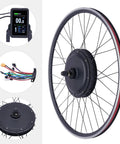 700C Front Wheel Electric Bike Conversion Kit 48V 1000W Hub Motor showing front wheel and digital controller components.