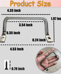 Straight Ahead Stainless Steel Tray Handles Set Of 4 With Comfy Angled Grip And Clean Silver Look dimensions and screw details.
