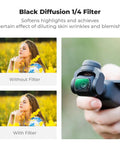 Black Diffusion 1/4 Filter effect on Premium Magnetic Wide Angle Lens And ND CPL Filter Kit for Osmo Pocket 4/3.