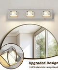 Dope Four Light Chrome Finish Crystal LED Vanity Light Over Mirror Dimmable Wall Sconce For Bathrooms 28 Inch 24W 5500K