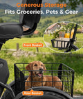 Adult E Trike With 1200W Peak Motor 18 MPH 3 Riding Modes And 748.8Wh Removable Battery For Smooth Acceleration Easy Hill Climbing And Daily Errands For Commuting Trails And Weekend Fun And City Cruising, front and rear baskets with dog