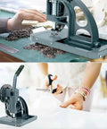 Game Changing Semi Auto Eyelet Press For Tough Canvas And Banners That Quickly Swaps 10 Mm Grommets With Zero Sweat And Handles Massive Daily Loads Like A Champ For Any Local Maker Shop at a crafting table.