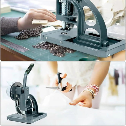 Game Changing Semi Auto Eyelet Press For Tough Canvas And Banners That Quickly Swaps 10 Mm Grommets With Zero Sweat And Handles Massive Daily Loads Like A Champ For Any Local Maker Shop at a crafting table.
