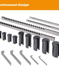 Keyway Broach Set 18 Piece HSS Inch Tool Kit For Precision Machining With 4 Broaches, 9 Bushings And 5 Shims Pro Grade