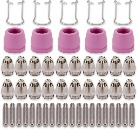 Non Touch Pilot Arc Plasma Cutter Torch Consumables Kit For WSD60 AG60 Compatible With CUT50P CUT60P CUT50F includes electrodes cups