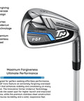 Women Gold TP 11-Piece Complete Golf Club Set Right Hand Petite, showcasing a forgiving oversized iron with premium stainless steel.