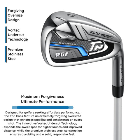 Women Gold TP 11-Piece Complete Golf Club Set Right Hand Petite, showcasing a forgiving oversized iron with premium stainless steel.