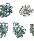 Thread Cutting Nut Set For One Eighth To Quarter Inch Studs, 125 Pieces With 25 Of Each Size, Durable Fasteners clumped by size.