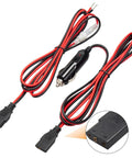 CB Radio Power Cord 12V 3 Pin Plug Fused Replacement Cable with 16 Gauge Wires, two cords shown, 4.92 ft length
