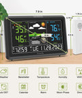 Indoor Outdoor Weather Station With Large Digital Display, Wireless Thermometer, Atomic Clock, Dimmer, USB Port, Humidity Monitor For Home, No-Fuss Setup, Easy Read Big Numbers, Plug In showing temperatures and time.