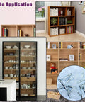Heavy Duty Twenty Pack Stainless Steel Shelf Support Pegs With Silent Rubber Liners For 5 Mm And Quarter Inch Cutouts, displayed in modern wood cabinets.