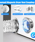 Magnetic Dryer Vent Kit with Airtight Seal and Quick Connect for Easy Hose Attachment includes 6 Ply Aluminum Foil Duct and 2 Clamps