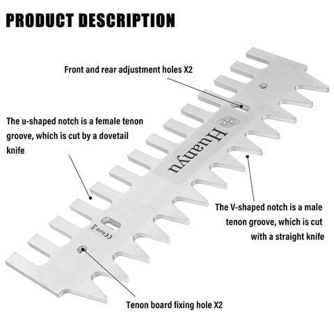 Heavy Duty Dovetail Template Kit With Solid 1/4 Inch Shank Bit And 15/16 Inch Guide Bushing Set Premium Aluminum Alloy Drawer Jig showing adjustment and groove notches.