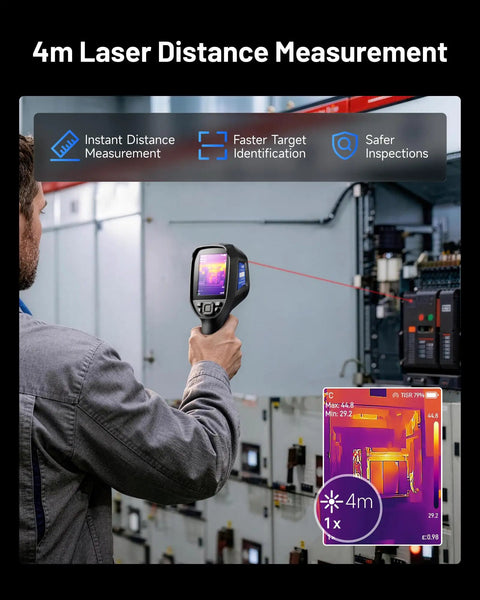 Person using 3.5 Inch Dual Lens Thermal Imaging Camera With 512 X 384 TISR Resolution, 2MP Visual Light Camera in industrial setting