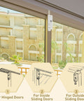 Two Piece Sliding Patio Door Lock Set With Keyed Lock Rectangle Security Bar For Glass Doors installed view