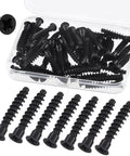 50 Pcs Highpoint Confirmat Screws Flat Head Countersunk Black Zinc Plated Furniture Connectors M7 x 40mm in clear box