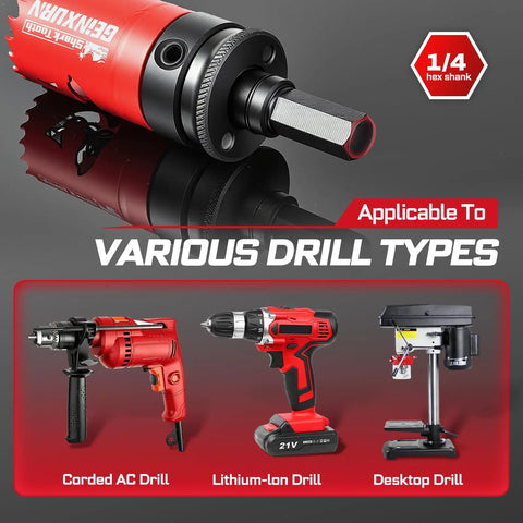 Pro Grade 15 Piece Hole Saw Kit Five Eighths Inch To Three Inches With Mandrel And Hex Wrench HSS Bi Metal Shark Tooth Cutters