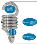 Heavy Duty Porch Swing Springs 2 Pack 750Lbs Each Total 1500Lbs Capacity For Ceiling Mount Indoor Outdoor Hammock Chair Suspension Hangers Premium Steel Construction With Shock Absorbing Coils For Smooth Swing measurement diagram