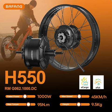 Heavy Duty Ebike Conversion Kit For 26 Inch Fat Tire Bikes With 48V 1000W Rear Hub Motor And SW2 M58 Display No Battery Included, showcasing Bafang hub motor.