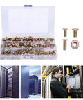 120 Piece Cage Nuts And M5 Lock Nuts Kit Carbon Steel Square Hole Nuts With Screws displayed with server racks