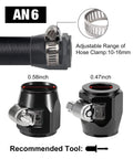 6AN Hose Finisher Clamp Aluminum Black For Stainless Braided And Rubber Hoses End Finisher Adjustable 10-16 Mm 6061 T6