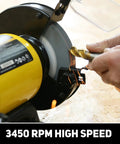 High Speed Bench Grinder With Half HP Two Point Eight Amp Motor 3450 RPM Six Inch Wheel CSA Listed Table Grinder