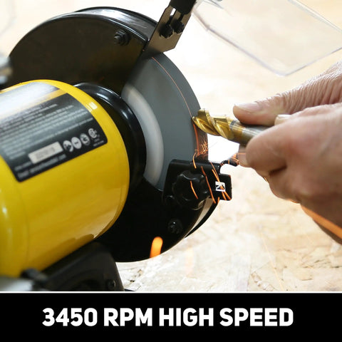 High Speed Bench Grinder With Half HP Two Point Eight Amp Motor 3450 RPM Six Inch Wheel CSA Listed Table Grinder