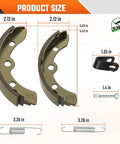 Brake Shoes Spring Kit For Club Car DS And Precedent Golf Carts 1995 And Up, 4 Piece Replacement Set dimensions shown