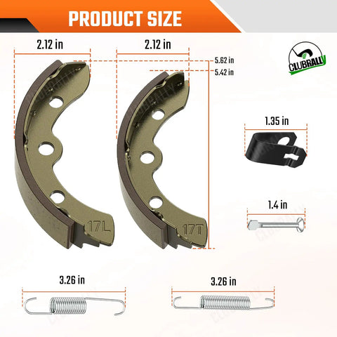 Brake Shoes Spring Kit For Club Car DS And Precedent Golf Carts 1995 And Up, 4 Piece Replacement Set dimensions shown