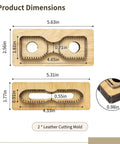 Two Piece Leather Cutting Dies Set With Pro Grade Versatility For DIY Leather Crafts includes 4.33 x 0.91 in and 4.65 x 1.61 in molds