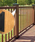 40 Piece Deck Railing Brackets Connectors For 2x4 Railing Posts With 240 Wood Screws Nylon Pre Drilled 90 Degree Railing Connector Set For Easy Install And Durable Corrosion Resistant Outdoor Deck installed on wooden deck