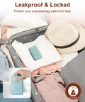 Leakproof Bar Soap Holder With Lid For Shower Portable Travel Soap Case in suitcase with clothes and hat, blue